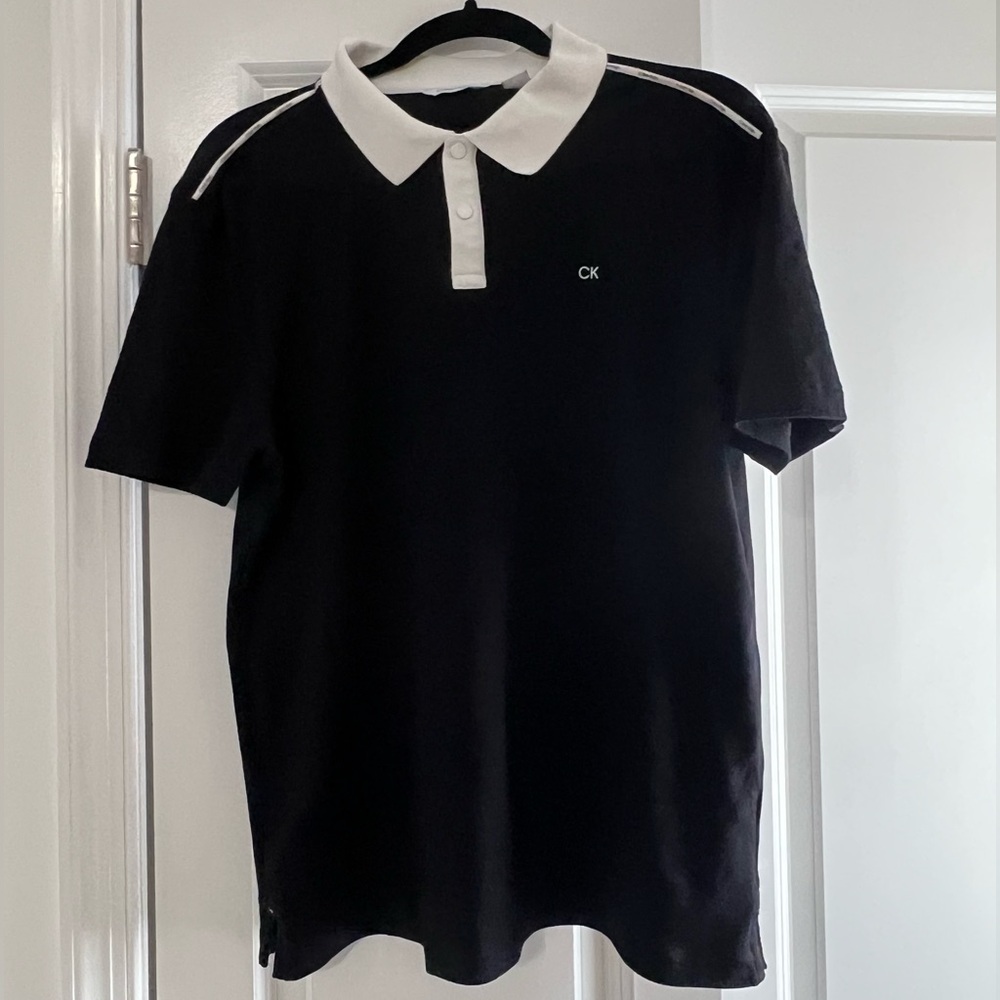 Calvin Klein Black and White Polo Shirt